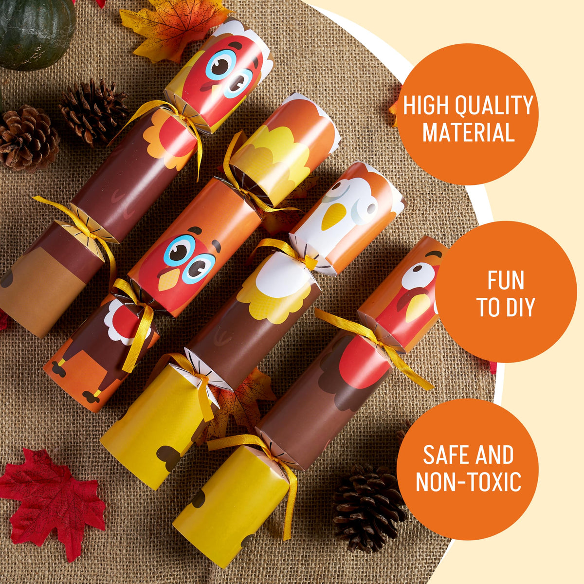 JOYIN Thanksgiving Party Table Favors Set,8 Pack No-Snap Party Favor with Turkey Themed Pattern, Joke & Gift Inside,Party Games for Fall Holiday, Thanksgiving Holiday Traditions 🍁 All In One Marketplace Canada