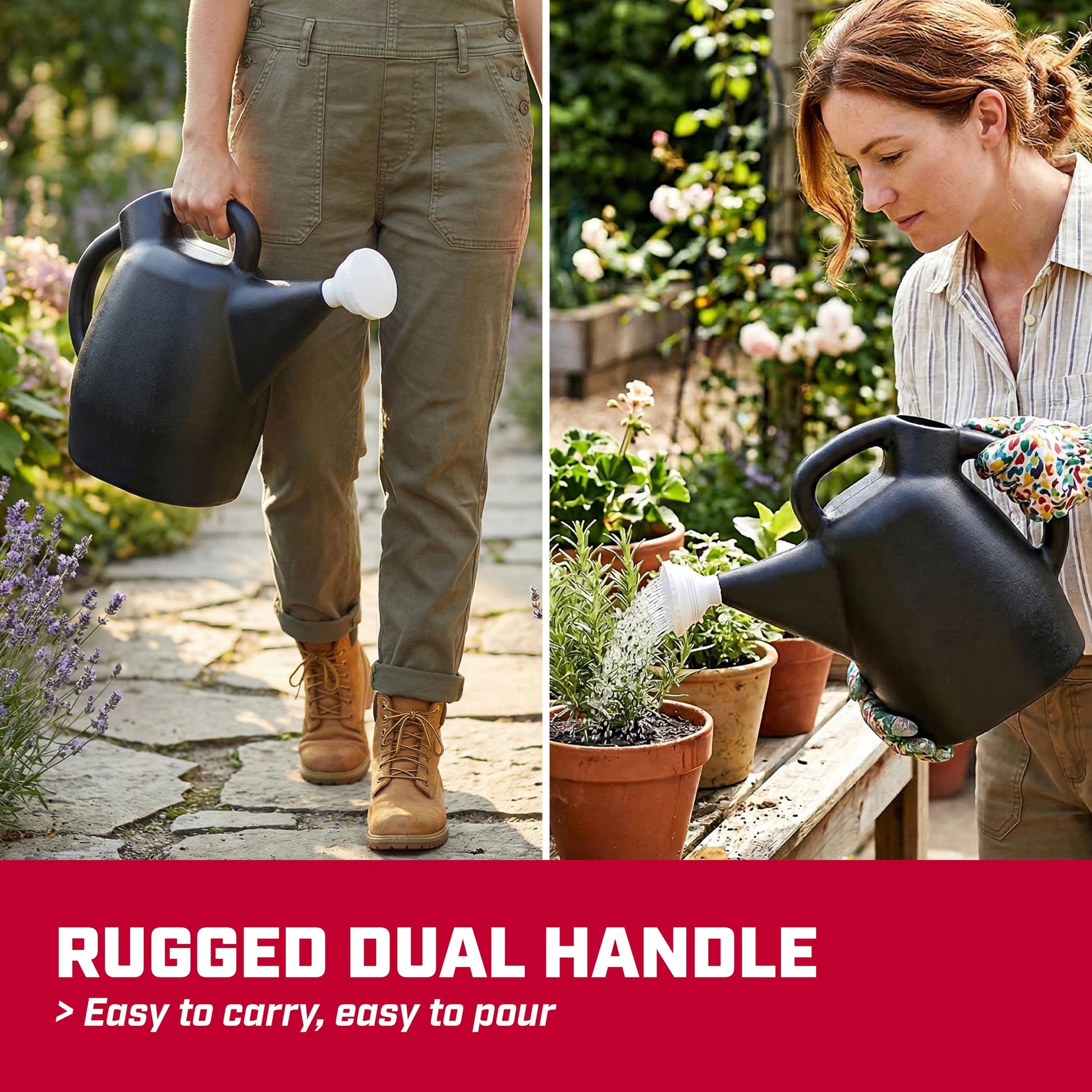 Chapin 47998 Watering Can, 2 Gallon (9 Liters), Indoor and Outdoor Plants, Lawn, Garden, Removable Nozzle, Drip-Free Sprinkler Head, Recycled Plastic, Black - Available at All In One Marketplace Canada