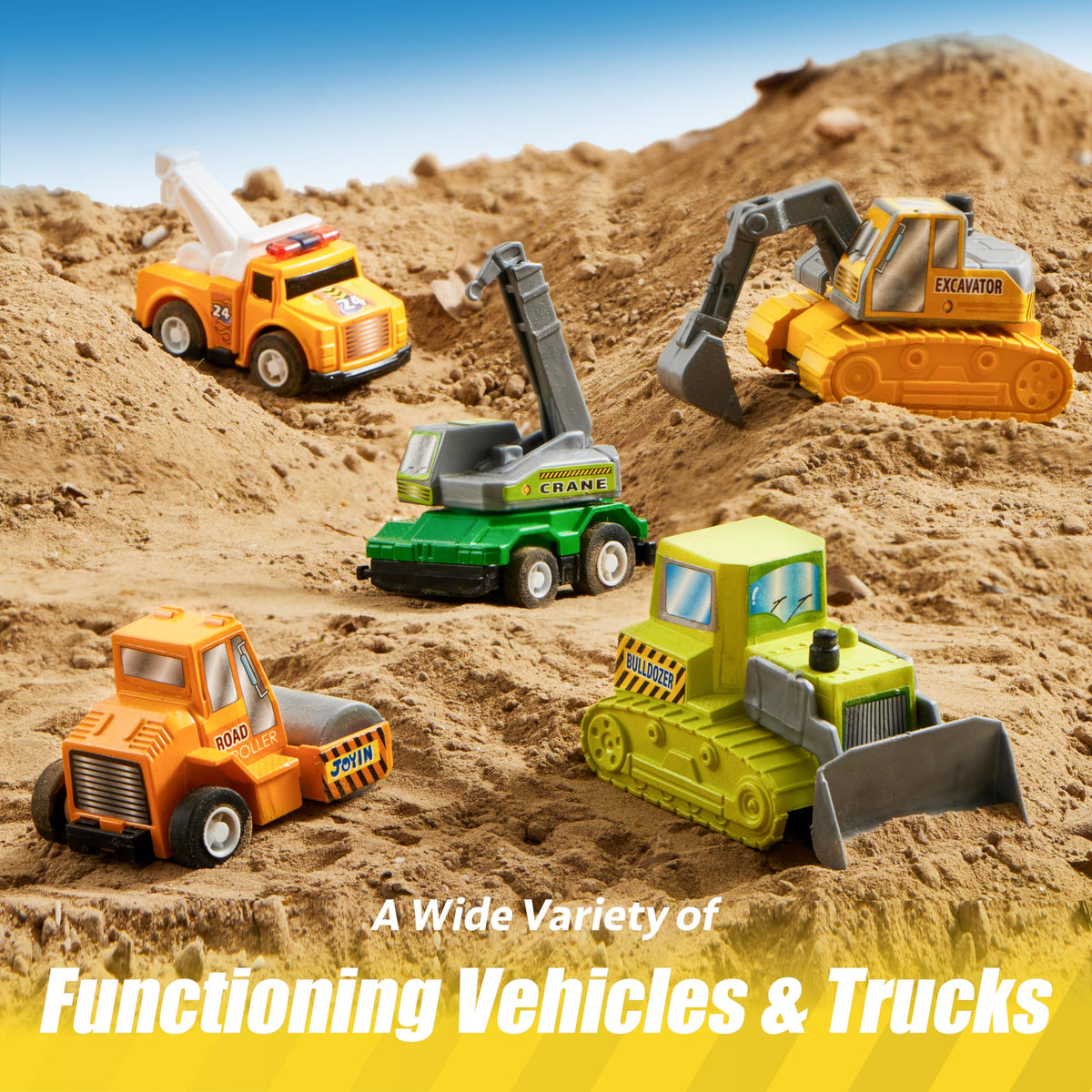 JOYIN 18 Pcs Pull Back City Cars and Trucks Toy Vehicles Set, Friction Powered Mini Cars Toys for Toddlers, Party Favors for Kids 3-5, Christmas Stocking Stuffers, Goodie Bag Stuffers 🍁 All In One Marketplace Canada