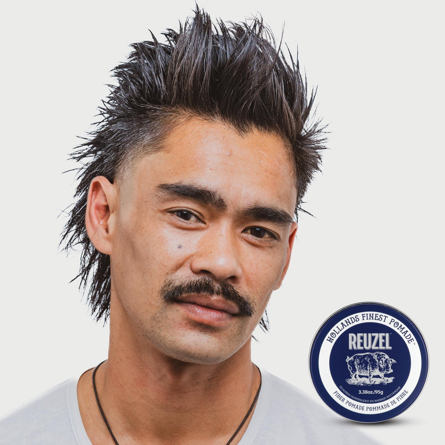 Reuzel Fiber Pomade Strong Hold Hair Styling Pomade for Men & Women, Low Shine, Texturizing & Volumizing For a Fuller Look, Firm Flexible Reworkable, Vanilla Mint Scent 95g REUZEL