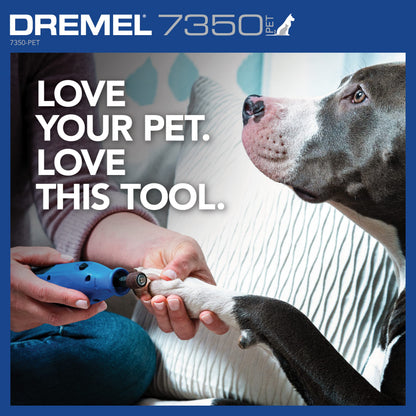 Dremel 7350-PET 4V Pet & Dog Nail Grinder, Easy-to-Use & Safe Nail Trimmer, Professional Pet Grooming Kit - Works on Large, Medium, Small Dogs & Cats Dremel