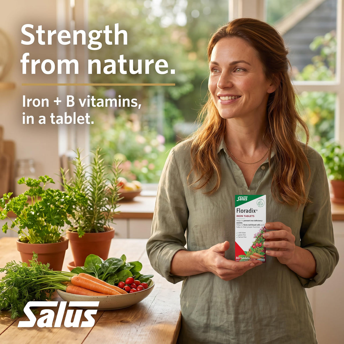 Salus Floradix Herbal Extract Iron Tablets 80 count