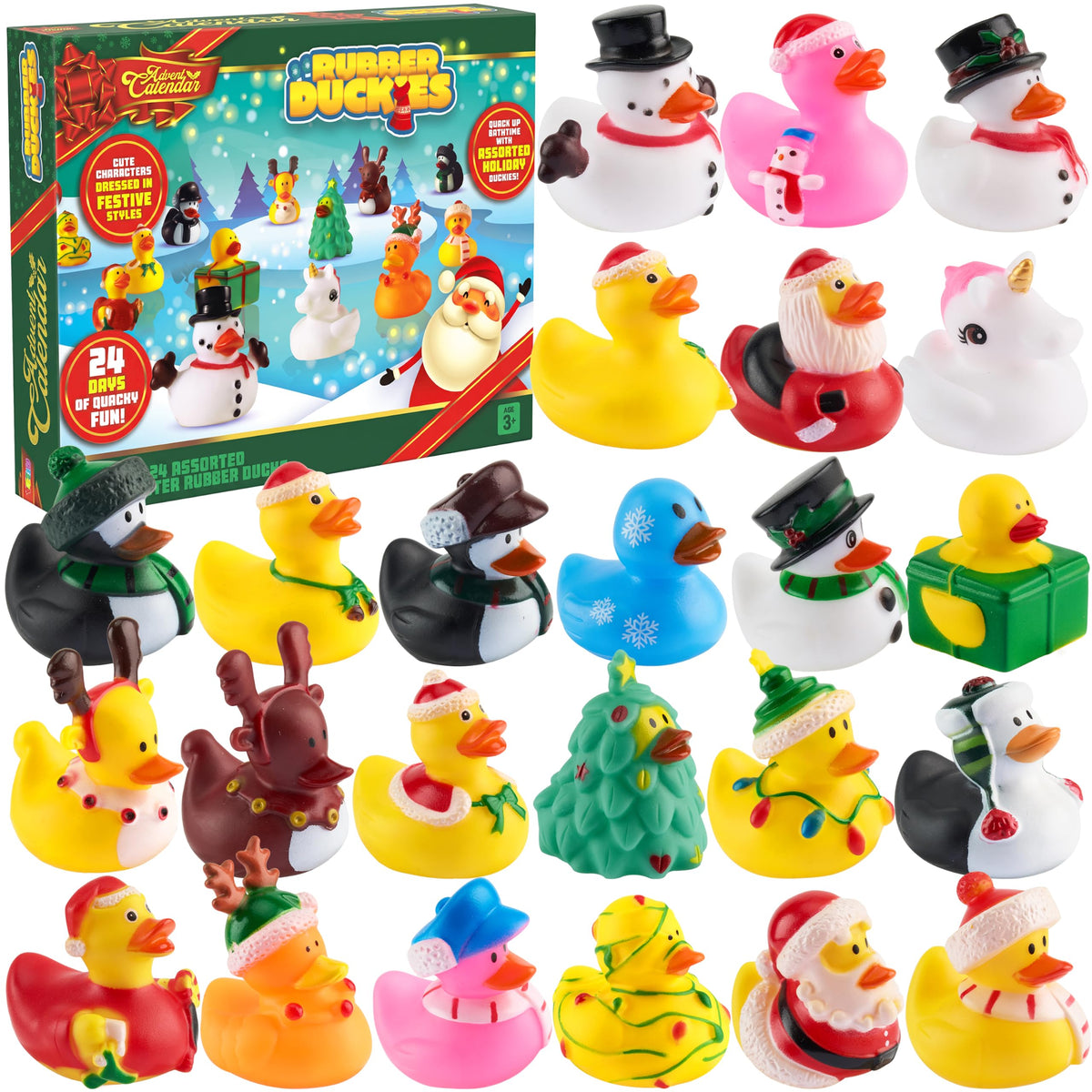 JOYIN 2026 Christmas Advent Calendar, 24 Days Christmas Countdown Rubber Ducks for Boys Girls Toddlers Kids, Xmas Party Favor Gifts, Rubber Ducky Bath Toys, Kids Xmas Fun Gifts 🍁 All In One Marketplace Canada