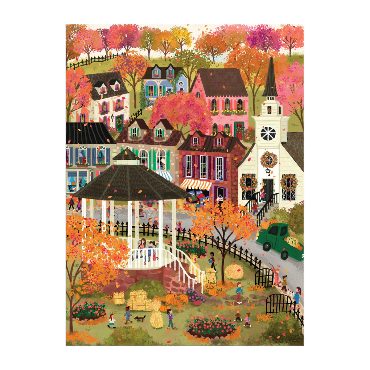 Galison Joy Laforme Falls Hollow Puzzle – 1000 Piece Jigsaw Puzzle Featuring Cozy Fall Village Scene
