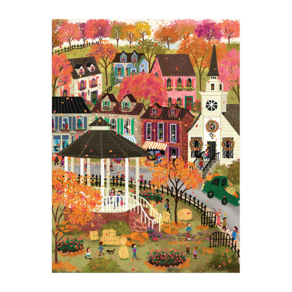 Galison Joy Laforme Falls Hollow Puzzle – 1000 Piece Jigsaw Puzzle Featuring Cozy Fall Village Scene