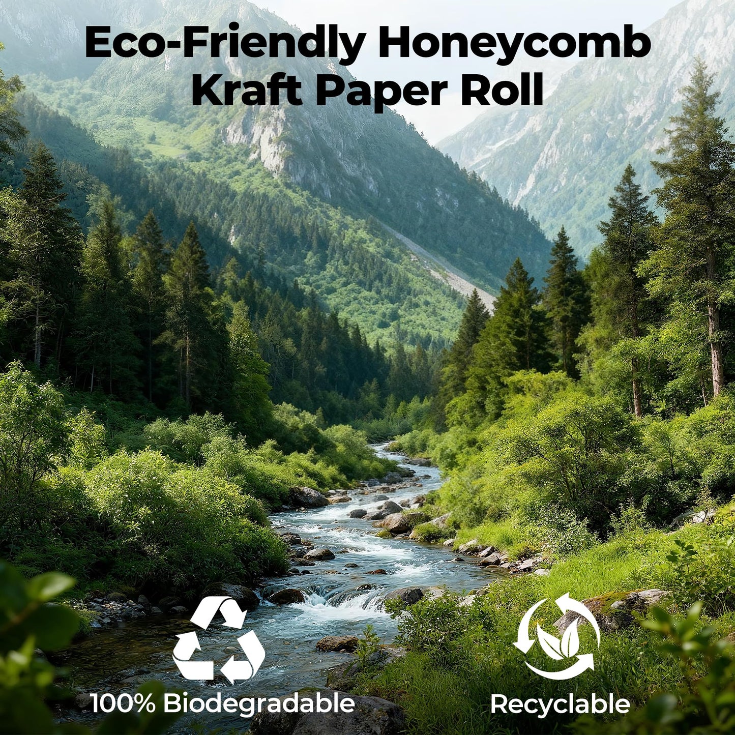 Tera Honeycomb Packing Paper Eco-friendly: 12"x200' Recyclable Cushioning Wrap for packaging Moving Supplies Shipping Boxes Gift Wrapping Paper Alternative to Bubble Wrap with 20 Fragile Sticker 🍁 All In One Marketplace Canada
