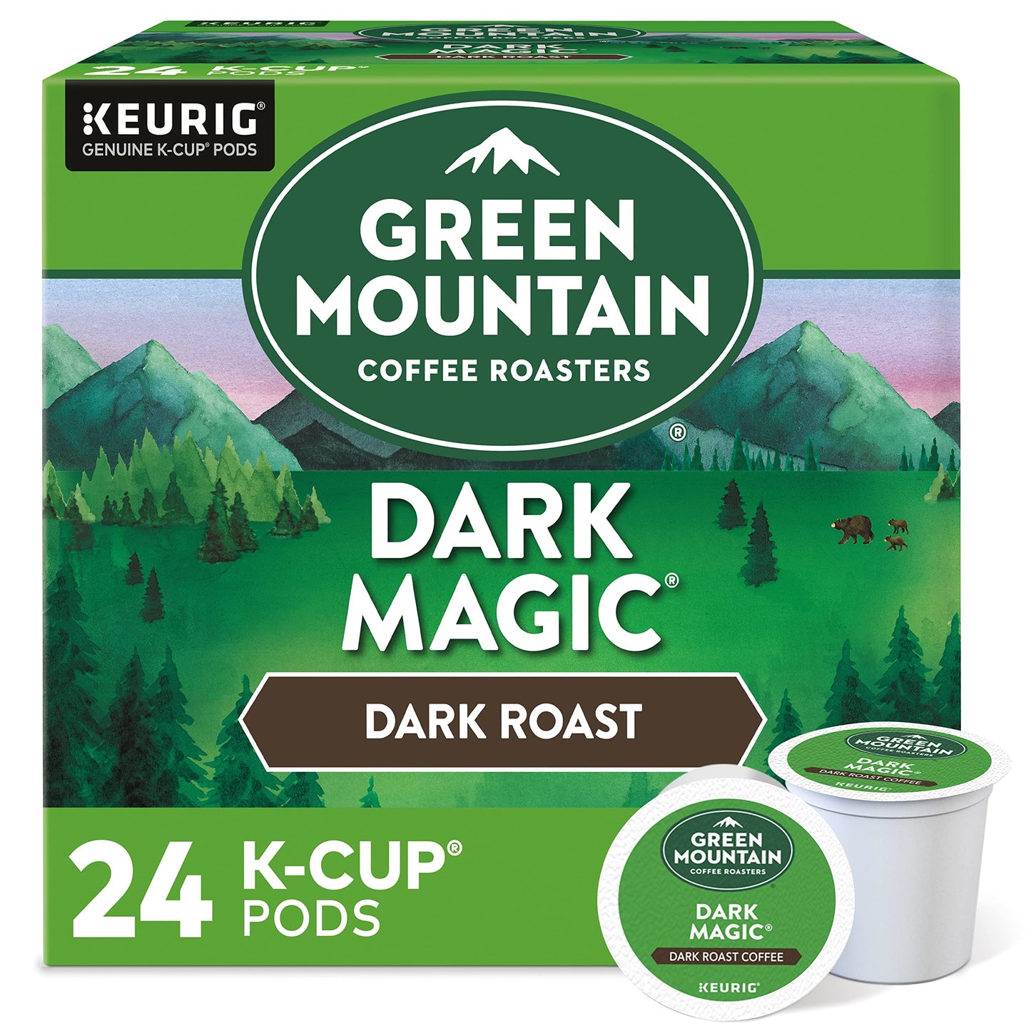 Green Mountain Coffee Dark Magic K-Cup Coffee Pods, 24 Count For Keurig Coffee Makers