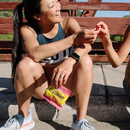 Honey Stinger Organic Pink Lemonade Energy Chew | Gluten Free & Caffeine Free | For Exercise, Running and Performance | Sports Nutrition for Home & Gym, Pre and Mid Workout | 12 Pack, 50g