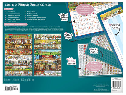 2027 MotherWord Deluxe Magnetic Ultimate Family Calendar and Chore Chart, 16-Month Family Planner, Sept 2026-Dec 2027, English, Large Deluxe Version, 18" x 13.5" (MWFCT12827) 🍁 All In One Marketplace Canada