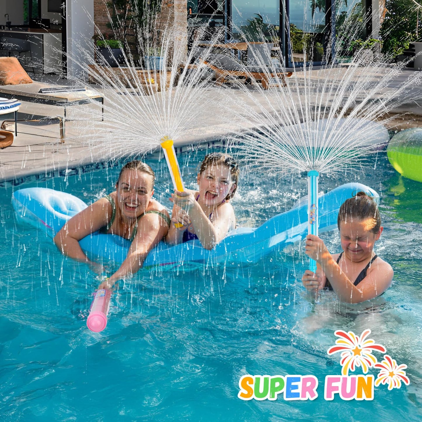 6Packs Creativity Fireworks Water Gun, Sprays Water Like Fireworks, Squirt Gun for Kids, Bulk Samll Water Blaster Summer Pool, Backyard, Birthday Party Outdoor Game Toys