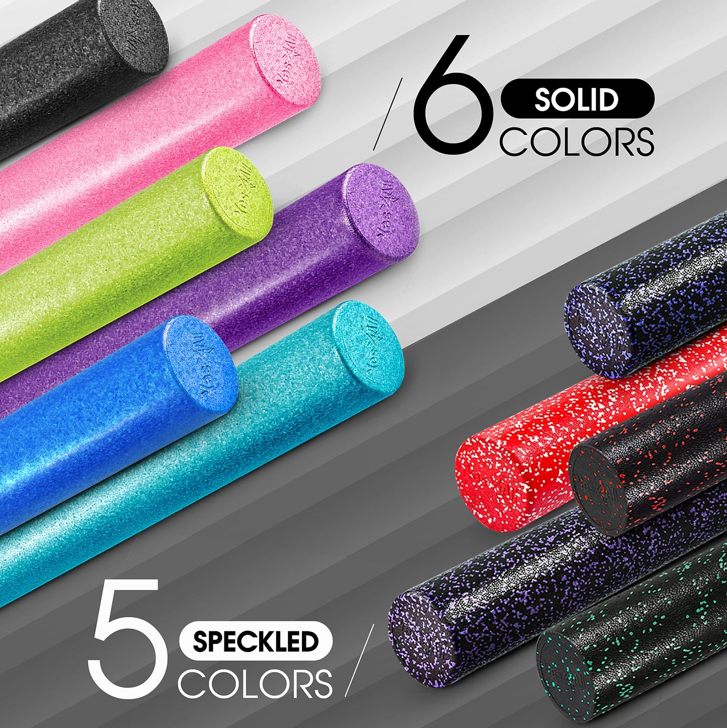 Yes4All High-Density EPP Round Back Roller Foam, Foam Roller for Yoga, Pilates & Stretching - 12, 18, 24, 36 inch