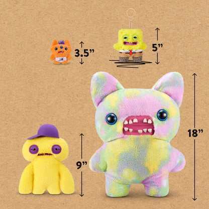 Fuggler Spongebob 5-Inch Plush Keyring 5 Pack by ZURU – Funny Ugly Monster Stuffed Animal with Human-Like Teeth, Collectible Bag Charm for Kids, Tweens, Teens, Adults & Fans of Weird Plush