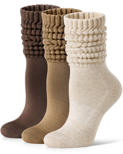 Fitrell Slouch Socks for Women, Knee High Scrunch Tube Boot Socks 3 Pairs 🍁 All In One Marketplace Canada