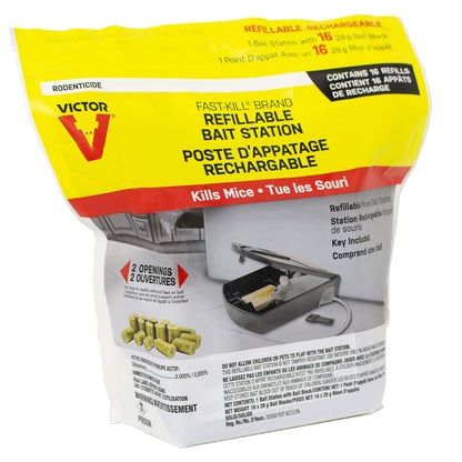 Victor Fast-Kill Refillable Mouse Poison Bait Station - Mouse Poisoning Bait - Mice Poisoning Station - Reusable Rodent Bait Stations 🍁 All In One Marketplace Canada