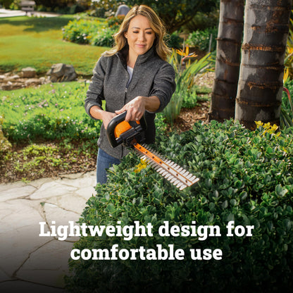 WORX WG261.9 20V PowerShare 22" Cordless Hedge Trimmer, Battery & Charger Not Included Worx
