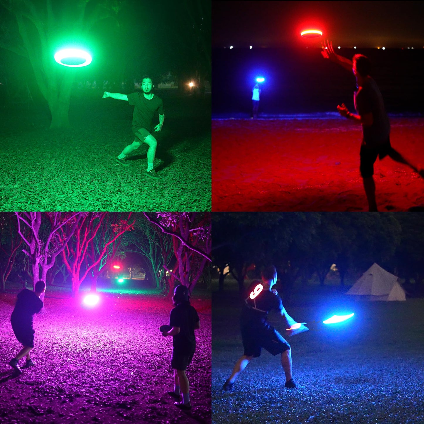 TOSY Flying Disc - 108 RGB Multicolor LEDs, Super Bright, Smart Modes, Cool Valentine Easter Gift, Camping Toy for Kid/Teen/Adult, Auto Light Up, Rechargeable, Waterproof, 175g