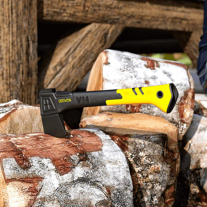 LEXIVON V14 Camping Hatchet, 14-Inch Axe | Ergonomic TPR Grip, Lightweight Fiber-Glass Composite Handle | Protective Carrying Sheath Included (LX-V14) LEXIVON