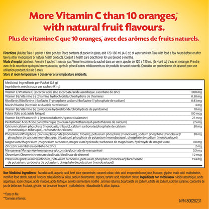 Emergen-C® Raspberry (30 Count), 1000mg Vitamin C / Electrolytes / B Vitamins Mineral Supplement - Available at All In One Marketplace Canada