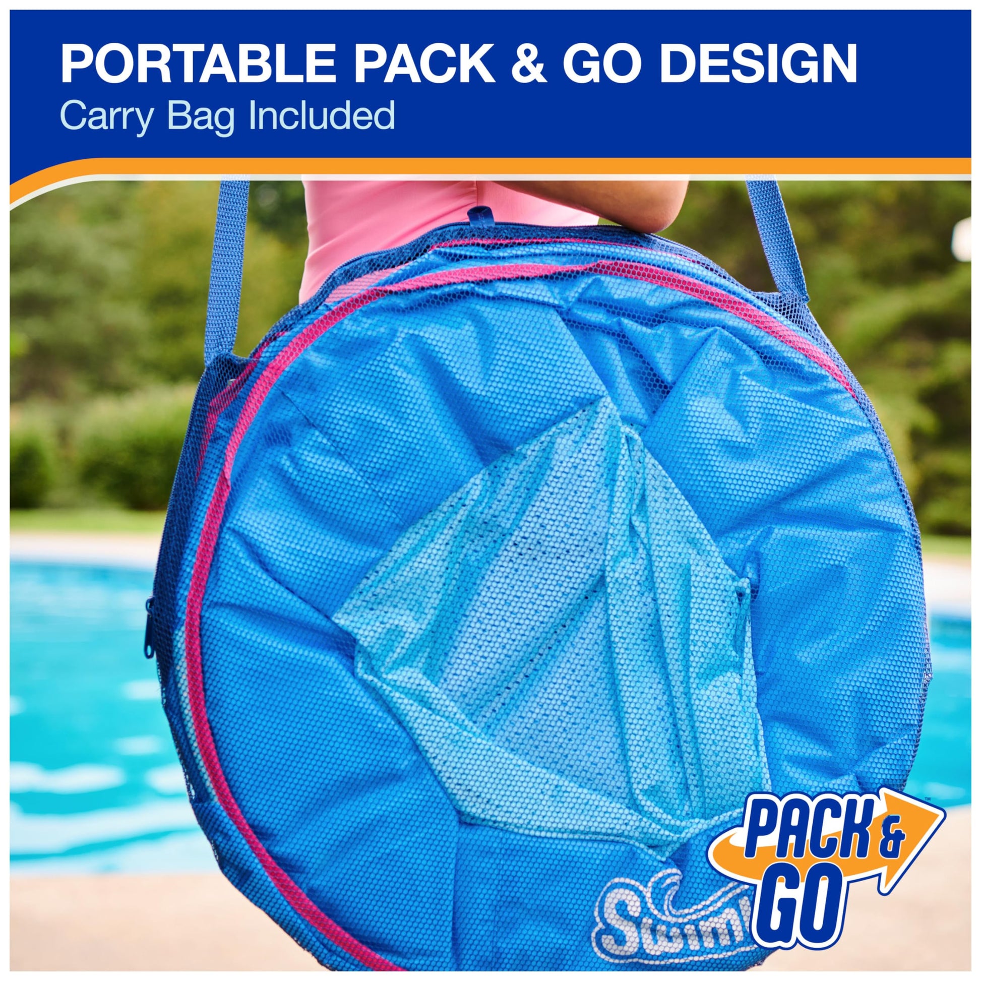 SwimWays Spring Float Premium Papasan Pool Lounger, Inflatable Pool Floats Adult with Fast Inflation for Ages 15 & Up SwimWays