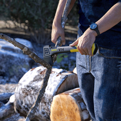 LEXIVON V14 Camping Hatchet, 14-Inch Axe | Ergonomic TPR Grip, Lightweight Fiber-Glass Composite Handle | Protective Carrying Sheath Included (LX-V14) LEXIVON