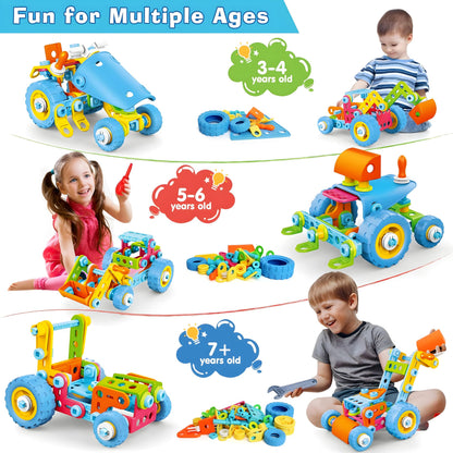 MOONTOY STEM Toys for 3 4 5 6 7 8+ Year Old Boy Girl Kids Christmas Birthday Gift, Toddler 3-5 Block Stem Kits Building Toys for Kids Ages 4-8 5-7 6-8 4-6 8-12 Erector Set Creative Activities 118pcs 🍁 All In One Marketplace Canada