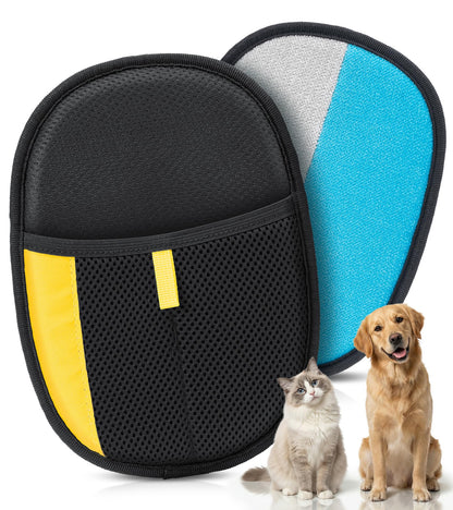 Bispoy Pet Hair Removal Glove for Dogs & Cats - Upgraded Reusable Electrostatic Pet Hair Glove, Pet Hair Remover Tool for Laundry, Couch, Carpet & Car Seat, Gentle Grooming Mitt