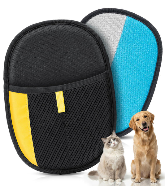 Bispoy Pet Hair Removal Glove for Dogs & Cats - Upgraded Reusable Electrostatic Pet Hair Glove, Pet Hair Remover Tool for Laundry, Couch, Carpet & Car Seat, Gentle Grooming Mitt