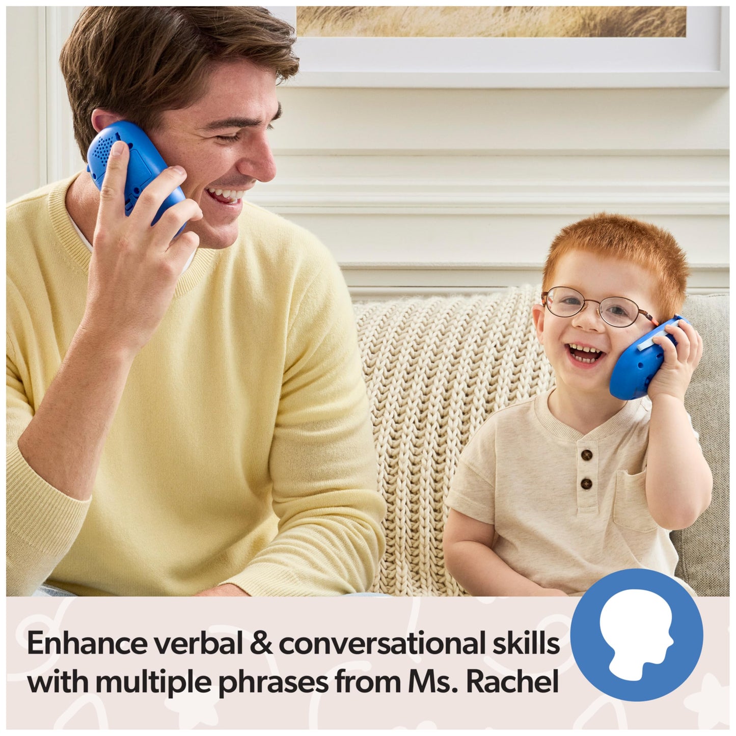 Ms. Rachel Official Electronic Talk with Me Learning Phone with Conversational Phrases, Educational Toys & Toddler Toys for Girls & Boys Ages 1-3+ Ms. Rachel