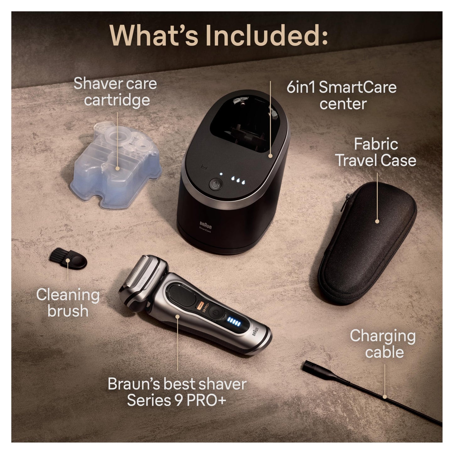Braun Shavers for Men, Trimmer, Electric Foil Razor, Series 9 Pro+ Shaver, Precision Long Hair Trimmer, Wet & Dry with SmartCare Center, 9567cc, Silver - Available at All In One Marketplace Canada
