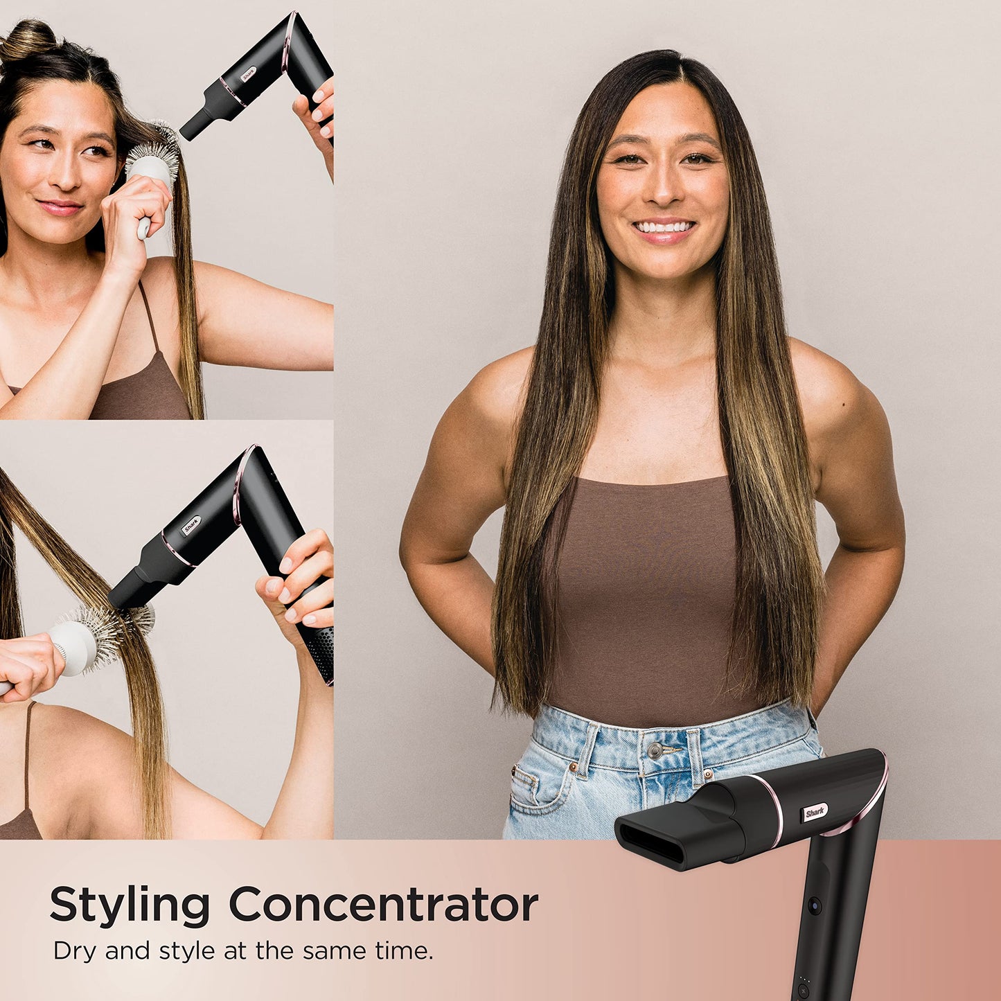 Shark Hair Dryer | FlexStyle Hair Styling System | Portable & Powerful Blow Dryer Brush | Hair Curler & Volumizer | 6 Styling Tools Included | Best for All Hair Types | Black | HD440BKC