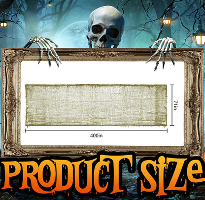 RunNico 400" x 71" Halloween Creepy Cloth - Spooky Gauze Fabric - Green - Halloween Pattern - Stretchable - Polyester - Hand Wash Only - Outdoor-Holiday Decorations 🍁 All In One Marketplace Canada