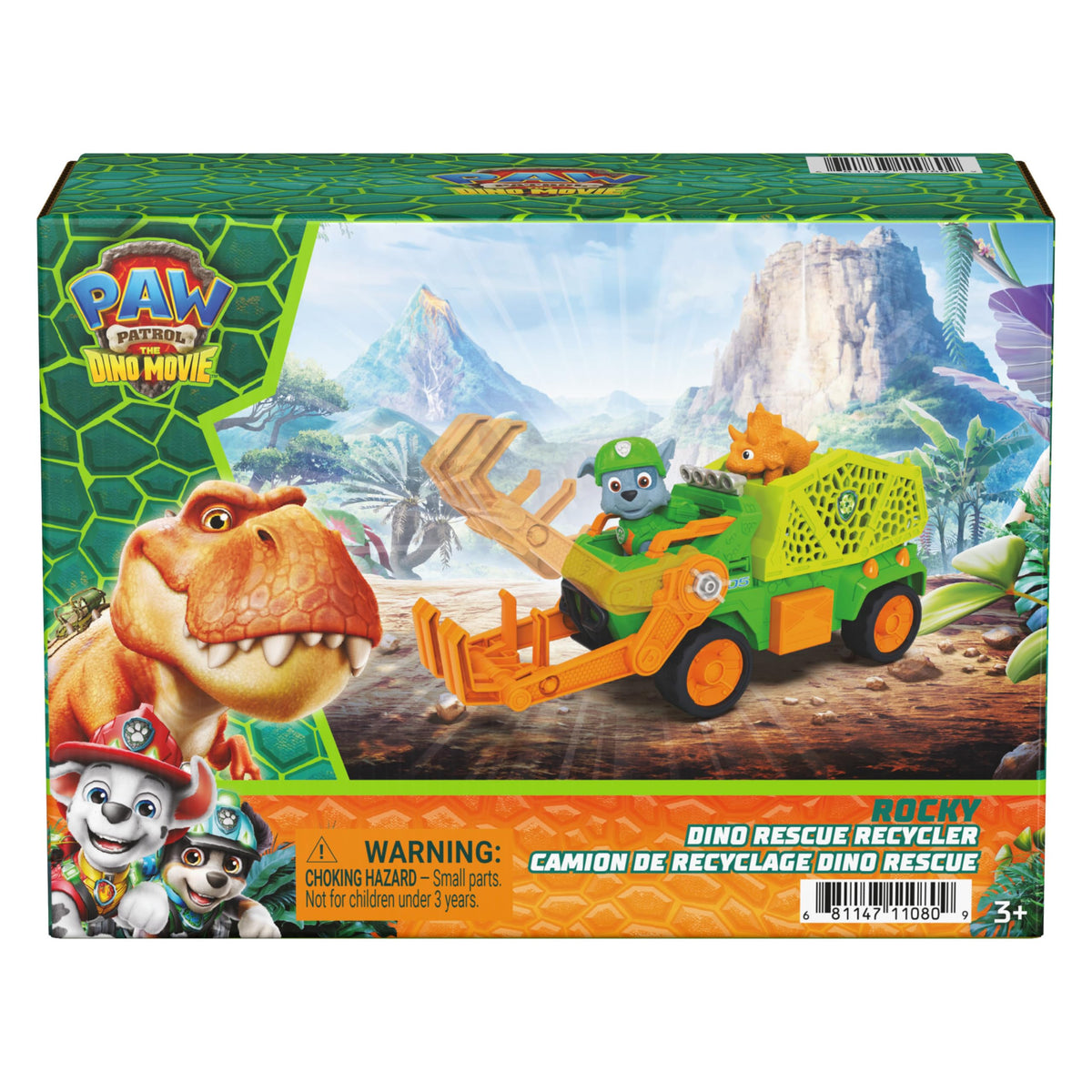 PAW Patrol The Dino Movie Rocky Dino Rescue Recycler Toy Vehicle