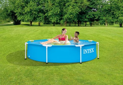 INTEX 28205EH Metal Frame Above Ground Swimming Pool: 8ft x 20in – Puncture-Resistant Material – Easy Assemble – Rust Resistant – 483 Gallon Capacity Intex