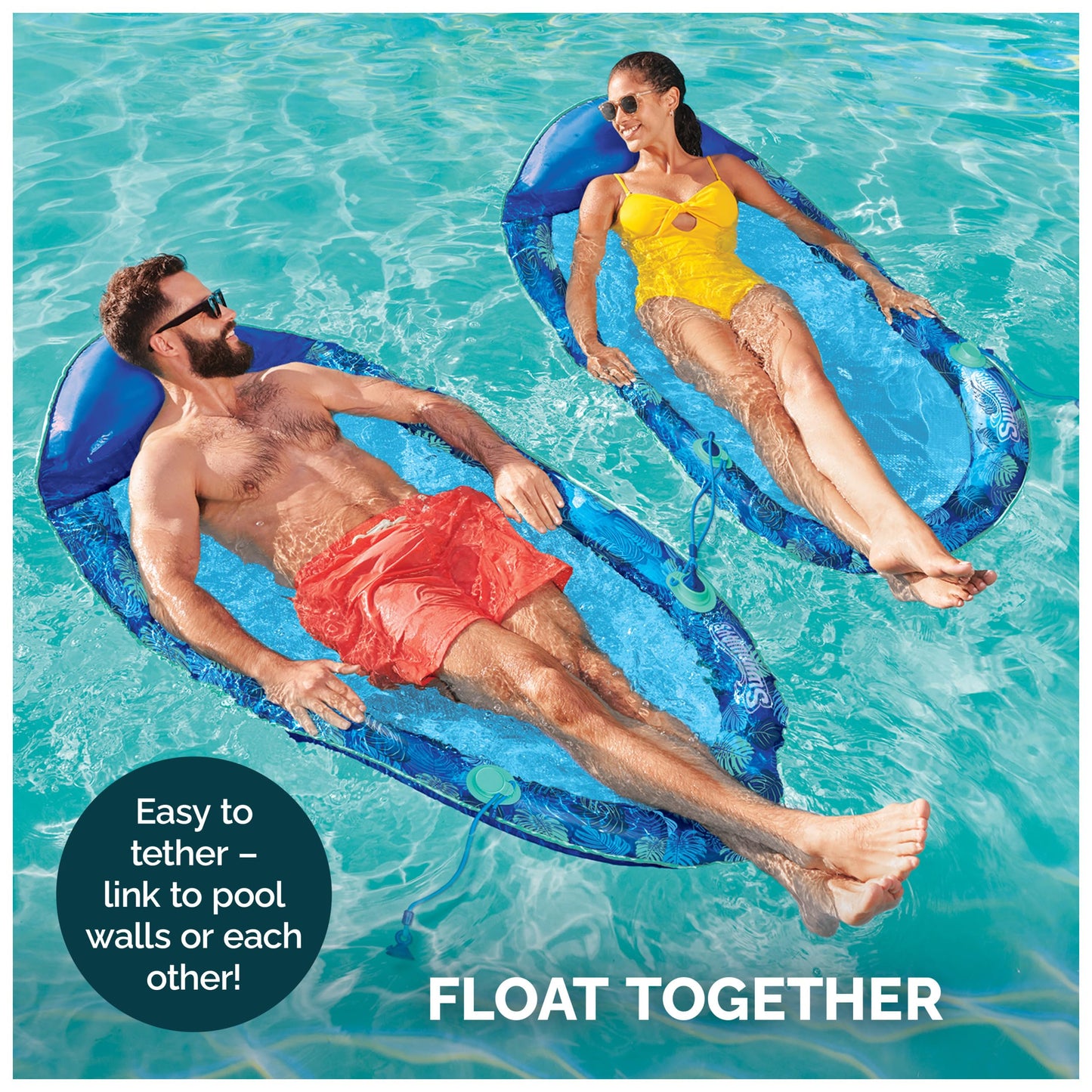 Swimways Elite Spring Float Hammock Pool Lounger, Inflatable Pool Floats Adult with Fast Inflation, Pool Hammock for Adults up to 250 lbs SwimWays