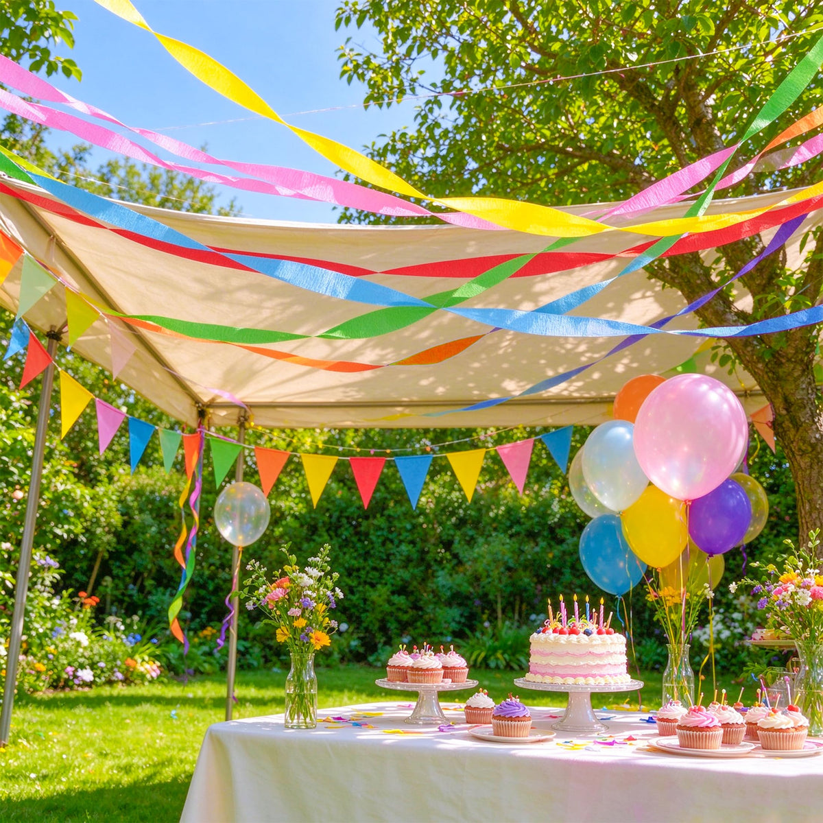 8 Rolls Crepe Paper Streamers, Rainbow Streamers Birthday Decorations 🍁 All In One Marketplace Canada