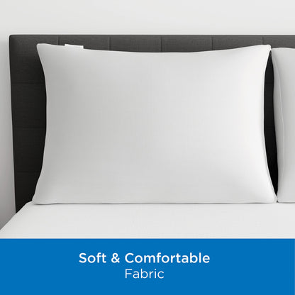Set of 2 Standard/Queen AllerEase Pillow Protectors - Moisture Wicking, Advanced Allergy Protection - Premium Polyester, Zippered Protectors AllerEase