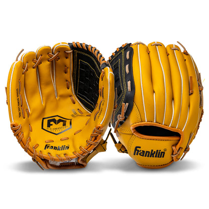 Franklin Sports Baseball and Softball Glove - Fieldmaster Adult + Youth Baseball Gloves - Men's + Women's Infield + Outfield Mitt - Right Hand Throw - 12"