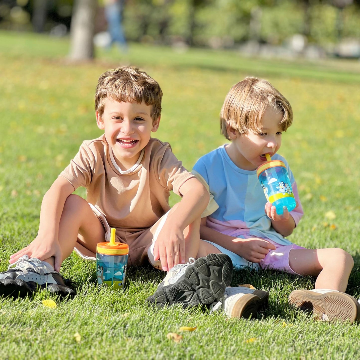 Zak Designs Bluey Kelso 15oz Leak-Proof Toddler Straw Cups, 2-Pack