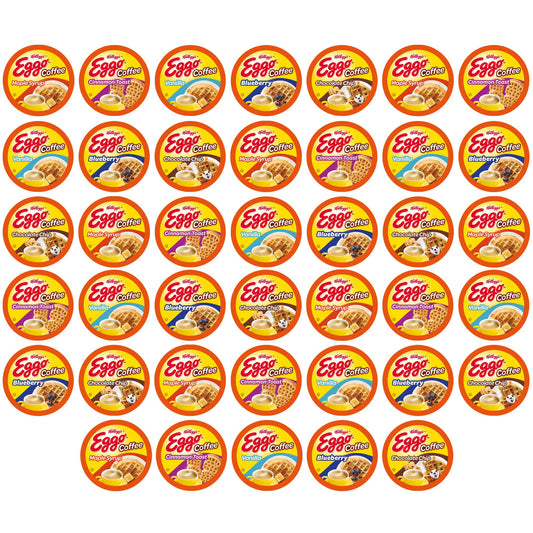 Eggo Waffle Flavored Coffee Pods Variety Pack - 40 Single-Serve K-Cup Compatible Pods (Chocolate Chip & Blueberry)