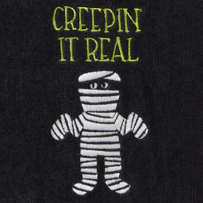 Ensemble de 2 essuie-mains SKL Home Halloween « Creepin' Real » phosphorescents pour salle de bain, cuisine ou bar, idéal pour offrir en cadeau
