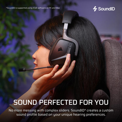 Corsair Void v2 MAX Wireless Gaming Headset for PC, PS5, PS4, Switch, Mobile - Simultaneous 2.4GHz+Bluetooth, Dolby Atmos, Sonarworks SoundID, 70Hr Battery, Fast Charging, Clear Microphone - Carbon 🍁 All In One Marketplace Canada