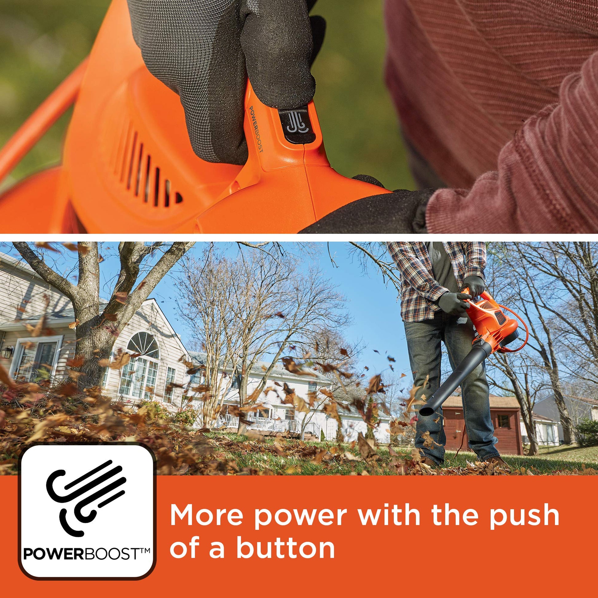 BLACK+DECKER Leaf Blower Vacuum Back Pack and Mulcher, Power Boost up to 250 MPH, 400 CFM, Corded (BEBL7000-CA) BLACK+DECKER