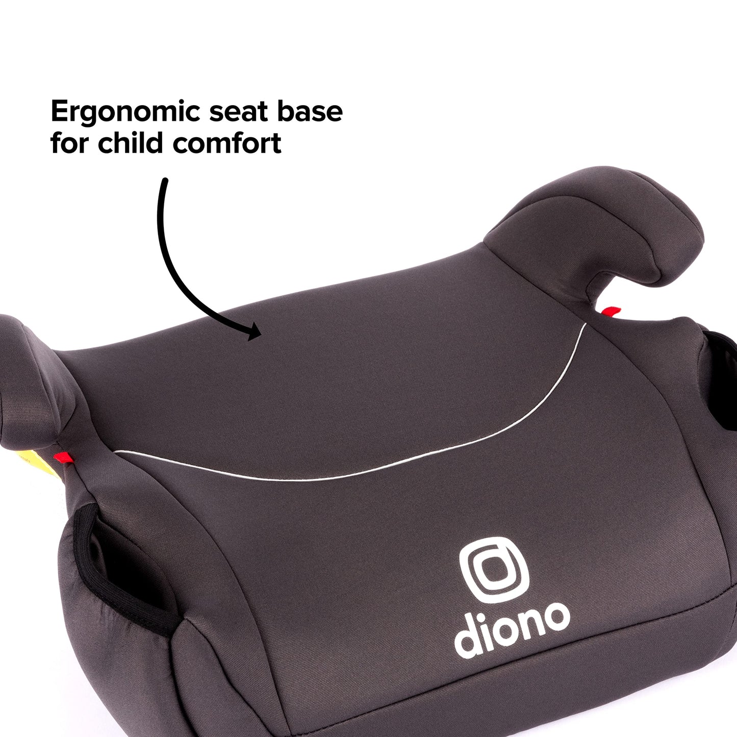 Diono Solana 2022, No Latch, Single Backless Booster Car Seat, Lightweight, Machine Washable Covers, Cup Holders, Black