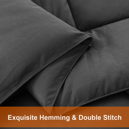 All Season Queen Comforter Set 3 PCs Soft Quilted Down Alternative Comforter+2 Pillow Shams with Corner Tabs,Winter Summer Warm Fluffy,Machine Washable (Queen, Grey) 🍁 All In One Marketplace Canada