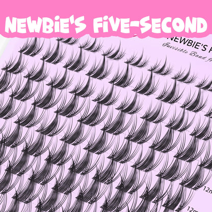 VEYESBEAUTY Lash Clusters Eyelashes Cluster Lashes Extensions Newbie's Five-Second Layered Eyelash Clusters False Eyelashes Wispy Mixed Length Fluffy(Manga, 8-16mm)