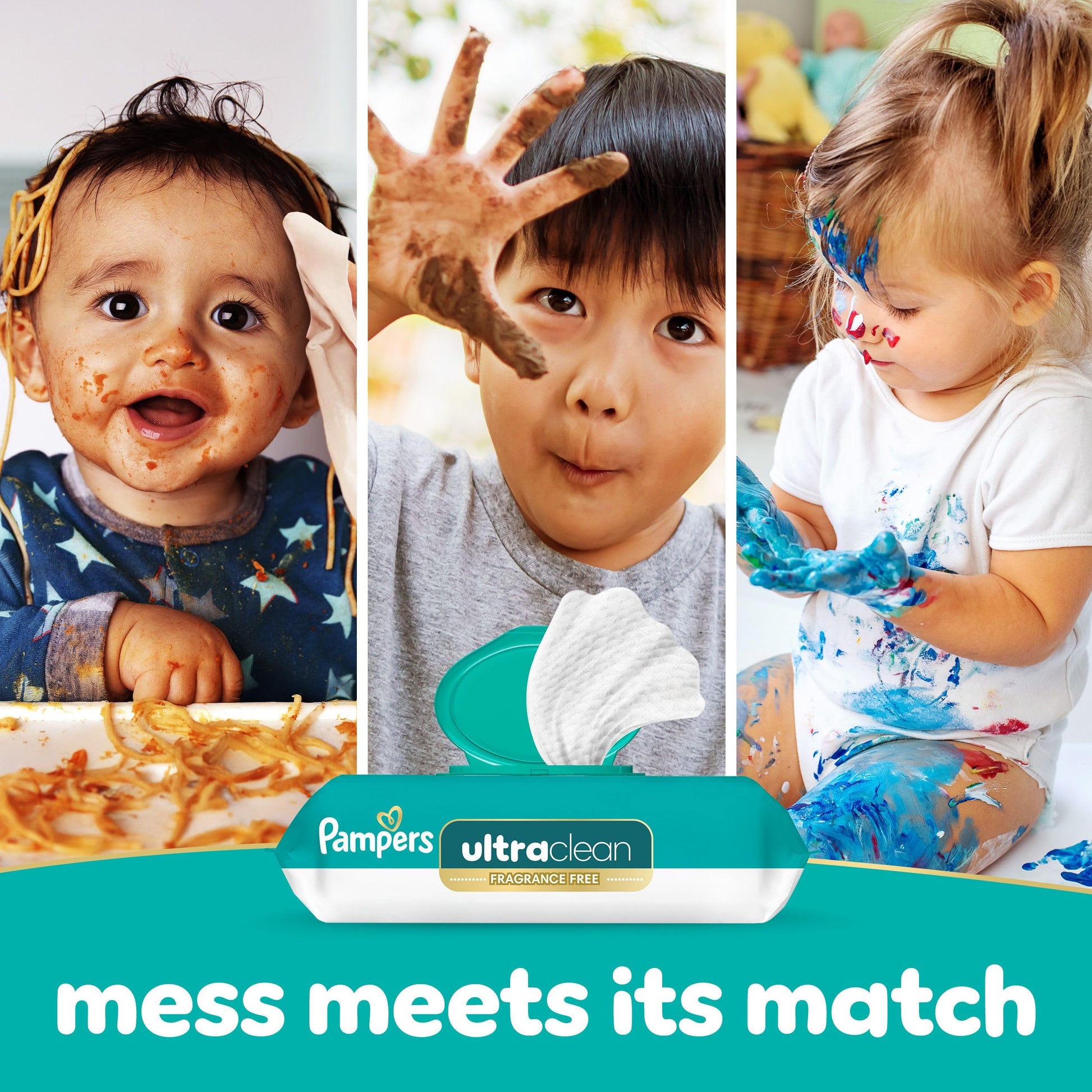 Pampers Free & Gentle 100% Plant-Based Fragrance Free Baby Wipes, 6 pack, 468 Count Pampers