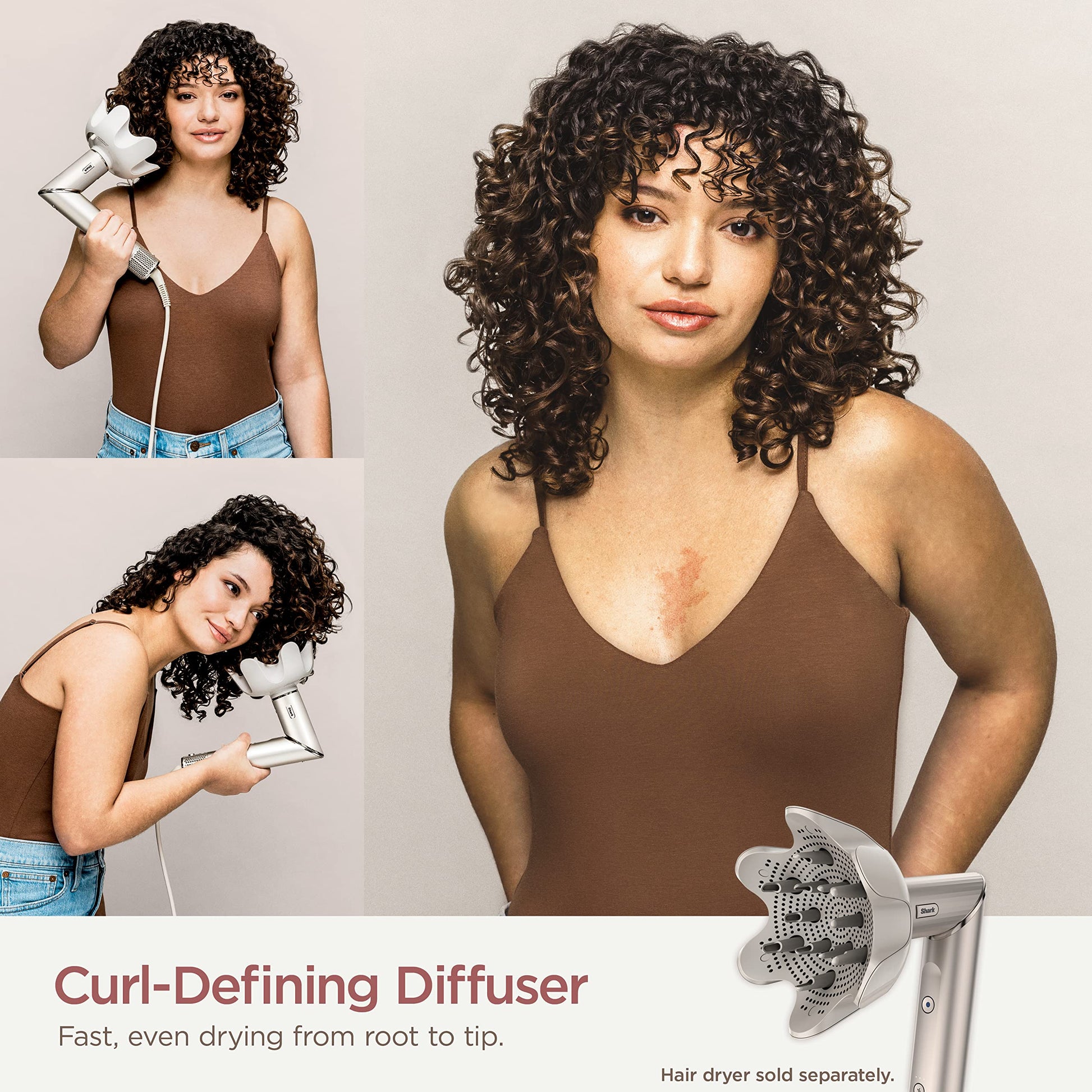 Shark FlexStyle Curl-Defining Diffuser (XSKHD4DA), Hair Drying & Styling Attachment, Blow Dryer Attachment, use with HD430C (FlexStyle) | Stone Shark