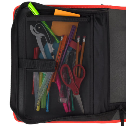 Five Star 2" Durable Zipper Binder, Includes 6 Pocket Expanding File, Red (72538)