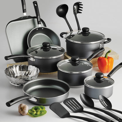 Tramontina PrimaWare 18-Piece Nonstick Cookware Set, Gray Tramontina