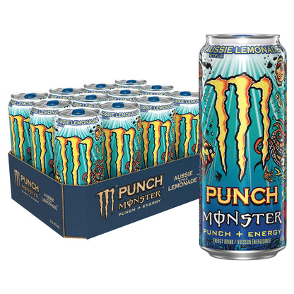 Monster Punch Aussie Style Lemonade Energy Drink, 473 mL Cans (12 Pack)